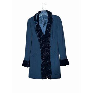 Inc Women's Black Blazer Jacket Sz S  Velvet Collar Whimsigoth Vamp Dark Fairy